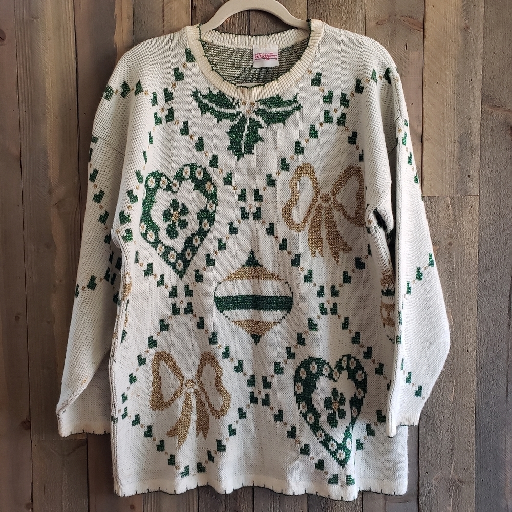 Vintage Holiday Time Sweater M Medium Christmas Long Sleeve